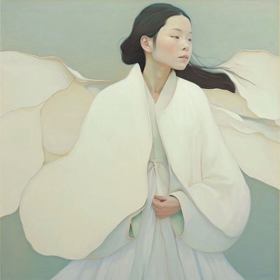 伝統的な着物を着た日本人女性, カスタム キャンバス プリント 作： ファフタリ・アブデラヒム