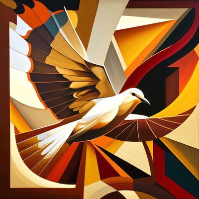 平和の鳩 キュービズム スタイルの絵画、カスタム キャンバス プリント オンライン 作： ファフタリ・アブデラヒム