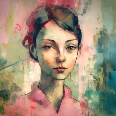 若いピンクのパンクな女性のモーリスの肖像画、どんな部屋のための壁の装飾 作： ファフタリ・アブデラヒム