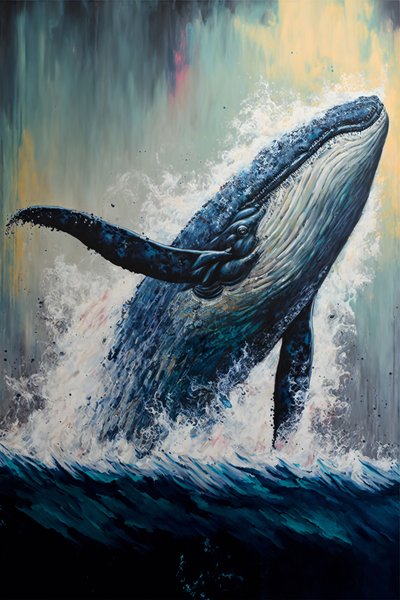 抽象的なザトウクジラのブリーチング、ウォールアート｜オンデマンド印刷 作： ファフタリ・アブデラヒム