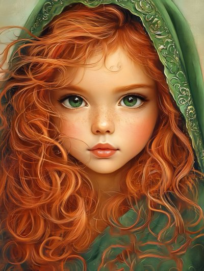 赤い髪の美しい少女、カスタムキャンバスプリントオンライン 作： ファフタリ・アブデラヒム