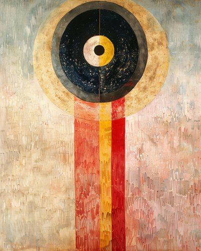 抽象画 Hilma af Klint スタイルのインスピレーション, 壁アート, オンデマンド印刷 作： ファフタリ・アブデラヒム