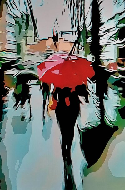 赤い街の傘 作： Mavet