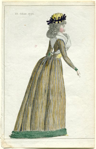ファッションニュース Journal of Fashion and Taste、1792 年 10 月 10 日、23 番目のノート、pl。 1 作： A.B. Duhamel (possibly)