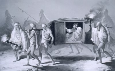 ルーディアナとアムリトサル間のパブジャブでのインド式ポストシェイズ（「Voyages in India」より 作： A. (after) Soltykoff