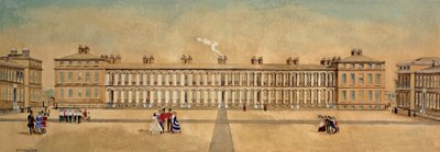 フランシスストリートゲートから見たケンタッキー州海兵隊兵舎、1855年 作： A. Arman