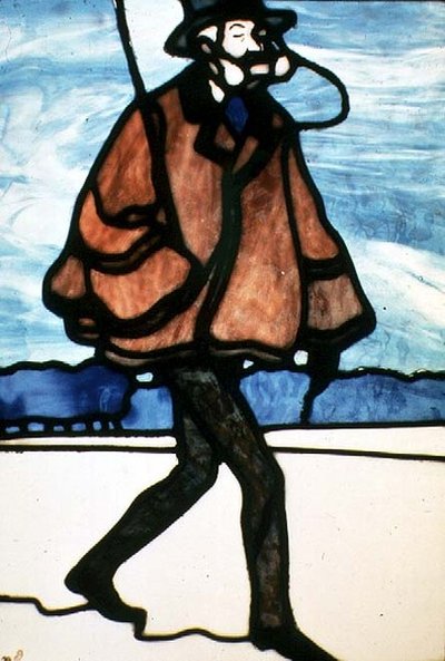 ダンディ、1900年頃（ステンドグラス） 作： A. Canissar
