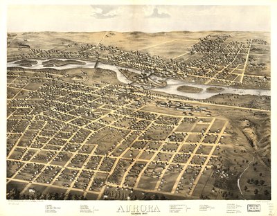 イリノイ州オーロラ 1867年LOC 73693341 作： A; Chicago Lithographing Co. Ruger