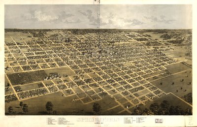 1867年イリノイ州スプリングフィールド。 作： A.; Chicago Lithographing Co. Ruger