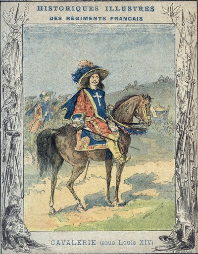 Cavalry sous Louis XIV - Cavalry sous Louis XIV - illustration by A Demarle - Protege notebook historique, late 19th century. 作： A. Demarle