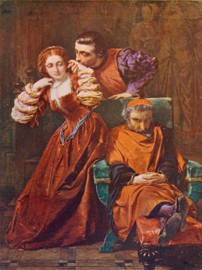 Shakespeare: Silvia and Valentine, The Two Gentlemen of Verona, Act III, Scene 1 (color litho) 作： A. E. Elmore