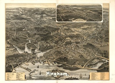 マサチューセッツ州プリマス郡ヒンガムの町、1885 年。 作： A. F.; Geo. H. Walker and Co. Poole