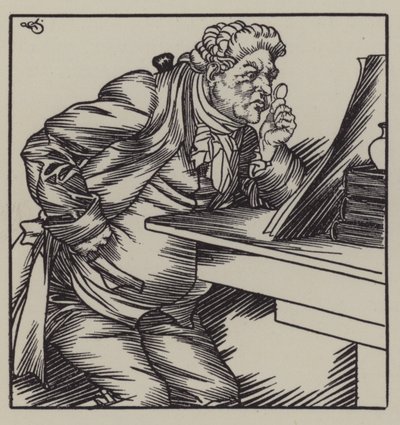 チャールズ・ラムの「The Essays of Elia」のイラスト（リトグラフ版 作： A. Garth Jones