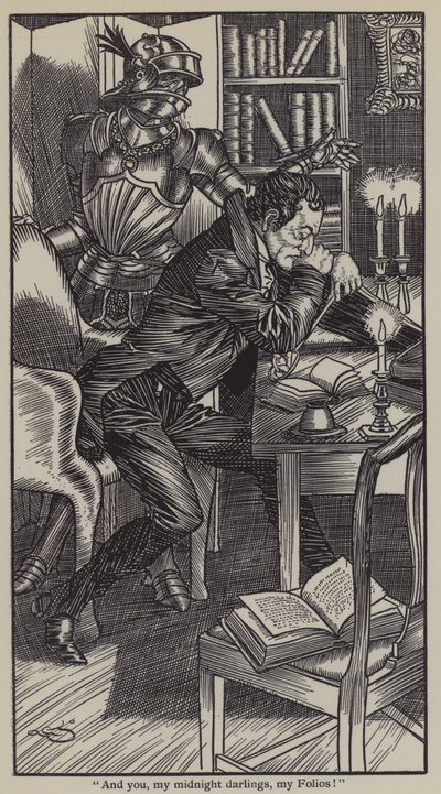 チャールズ・ラムの「The Essays of Elia」のイラスト（リトグラフ 作： A. Garth Jones