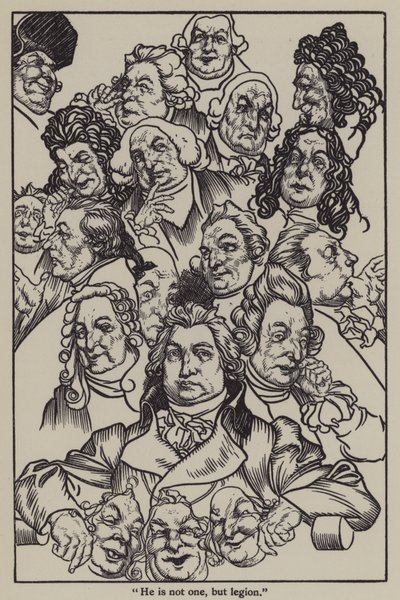 チャールズ・ラムの「The Essays of Elia」のイラスト（リトグラフ 作： A. Garth Jones