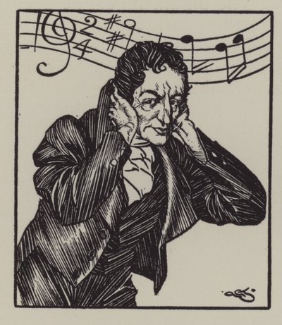 チャールズ・ラムの「The Essays of Elia」のイラスト（リトグラフ版 作： A. Garth Jones
