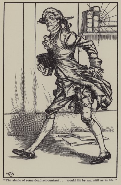 チャールズ・ラムの「The Essays of Elia」のイラスト（リトグラフ版 作： A. Garth Jones