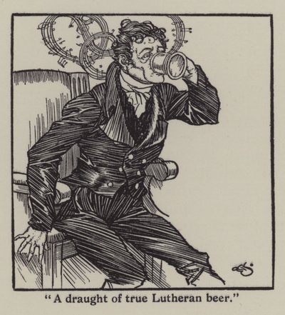 チャールズ・ラムの「The Essays of Elia」のイラスト（リトグラフ版 作： A. Garth Jones