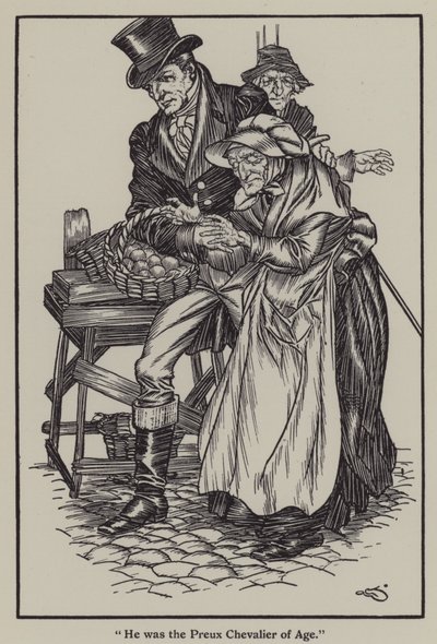 チャールズ・ラムの「The Essays of Elia」のイラスト（リトグラフ版 作： A. Garth Jones