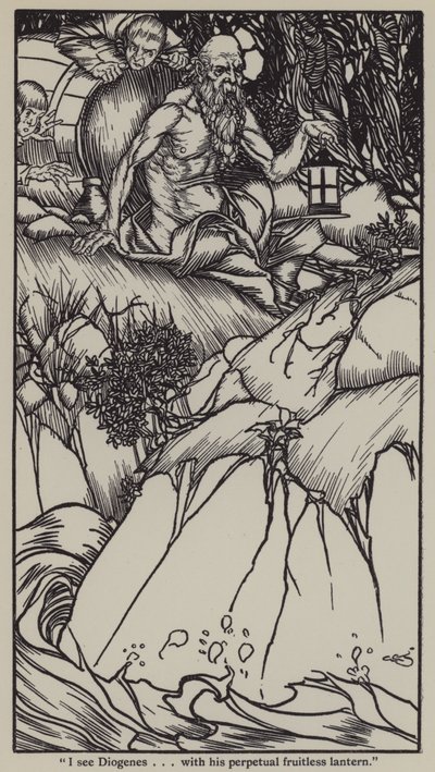 チャールズ・ラムの「The Essays of Elia」のイラスト（リトグラフ版 作： A. Garth Jones