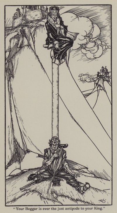 チャールズ・ラムの「The Essays of Elia」のイラスト（リトグラフ版 作： A. Garth Jones
