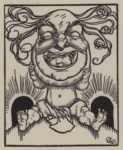 チャールズ・ラムの「The Essays of Elia」のイラスト（リトグラフ 作： A. Garth Jones