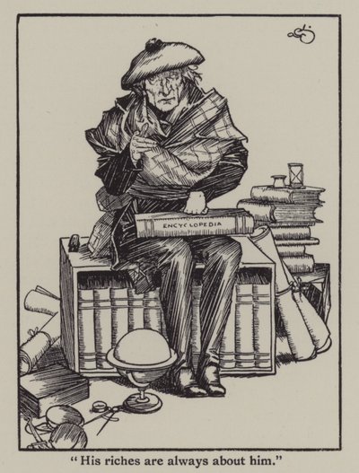 チャールズ・ラムの「The Essays of Elia」のイラスト（リトグラフ版 作： A. Garth Jones