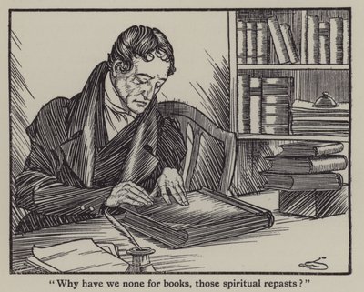 チャールズ・ラムの「The Essays of Elia」のイラスト（リトグラフ版 作： A. Garth Jones