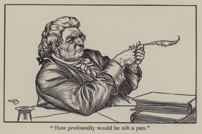 チャールズ・ラムの「The Essays of Elia」のイラスト（リトグラフ版 作： A. Garth Jones