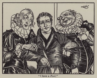 チャールズ・ラムの「The Essays of Elia」のイラスト（リトグラフ版 作： A.ガース・ジョーンズ