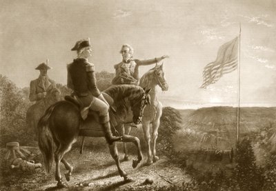 平和の夜明け、ヨークタウン降伏の朝、パブ。 1881 作： A. Gilchrist Campbell