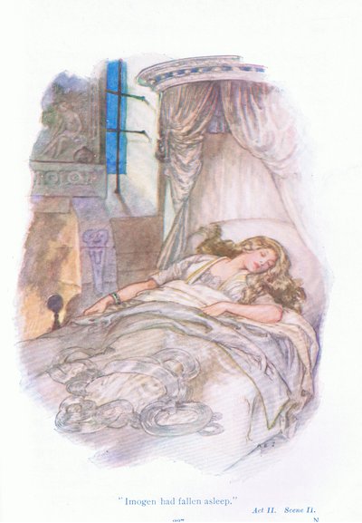 Imogen had fallen asleep (Cymbeline) （『シェイクスピア物語』より） Ward Lock & Co Ltd. 作： A. Jackson