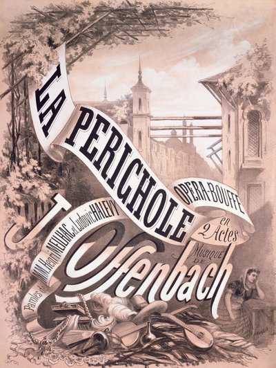 ジャックオッフェンバッハ（1819-80）アンリメイアック（1830-97）とルドビックハレビー（1834-1908）1868（リトグラフ）によるオペレッタ「ラペリコール」のポスター 作： A. Jannin