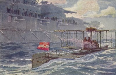 第一次世界大戦、1941年-1818年、戦艦を通過するオーストリアハンガリーの水上飛行機 作： A. Kircher