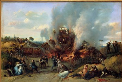 ベルビューの鉄道災害 1842年8月5日 A.プロヴォスト（1834-1855年活躍）の絵画 1842年 Sceaux, musee de l