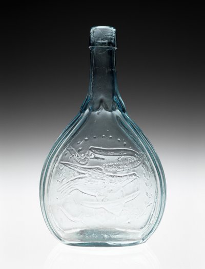 図柄入りフラスコ 1866～1874年頃（非鉛ガラス 作： A. R. (attr.to) Samuels