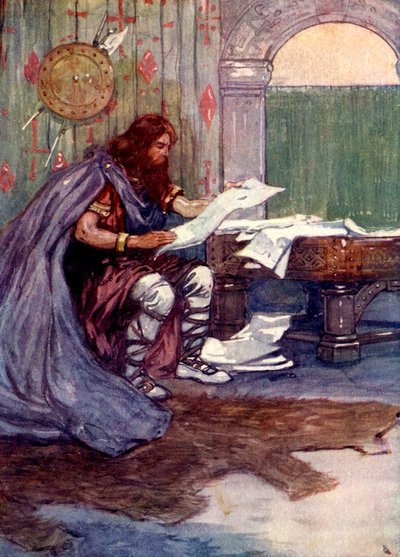 アルフレッドは、1905年に9世紀に読書を楽しみました。 作： A. S. Forrest