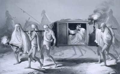 1859年、ルーディアーナとアムリトサル間のパンジャブ地方でのインド式ポストシェイズ。 作： A. Soltykoff