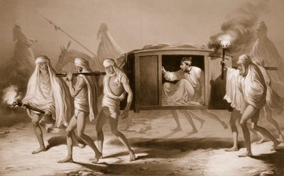 1859年、ルーディアーナとアムリトサル間のパンジャブ地方でのインド式ポストシェイズ。 作： A. Soltykoff