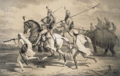 「インドの航海」からパブでシークチーフタンが狩猟に出かけます。スミス、エルダーウント社、1858年 作： A. Soltykoff
