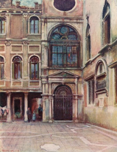 Scuola Di S Giovanni Evangelistaの中庭 作： A. Trevor Haddon