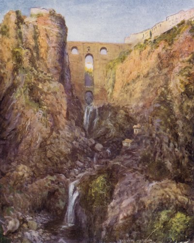 Ronda, The Tajo（カラーリトグラフ 作： A. Trevor Haddon