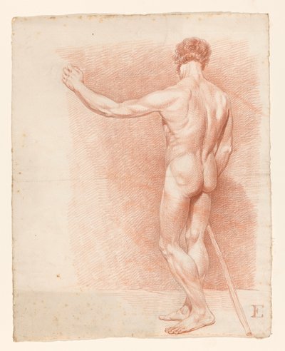 後ろから見た立っている男性ヌード 作： A. Waterloo (attributed to)