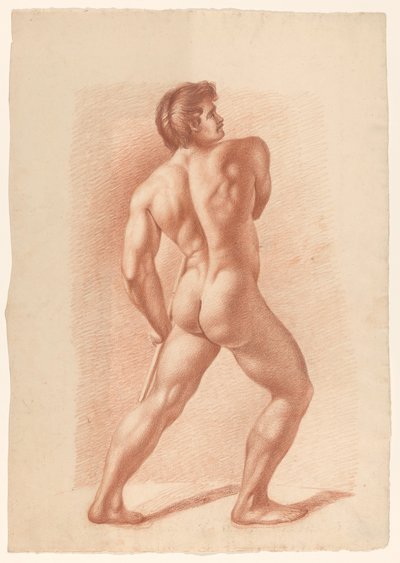 後ろから見た立っている男性ヌード 作： A. Waterloo (attributed to)