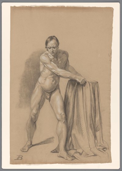 立っている男性のヌード、正面から見た 作： A. Waterloo (attributed to)