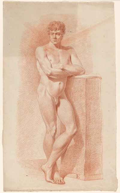 立っている男性のヌード、正面から見た 作： A. Waterloo (attributed to)