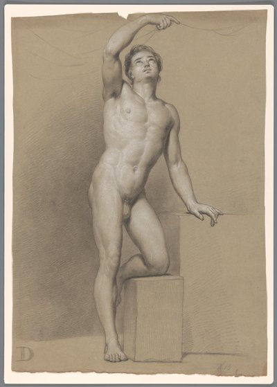 立っている男性のヌード、正面から見た 作： A. Waterloo (attributed to)