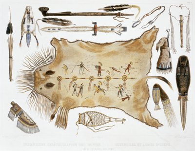 「インドの道具と武器」、1843 作： A Zschokke