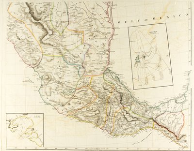 メキシコと隣接州の新しい地図 作： Aaron Arrowsmith