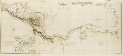 西インド諸島と北アメリカのスペイン領の地図 作： Aaron Arrowsmith
